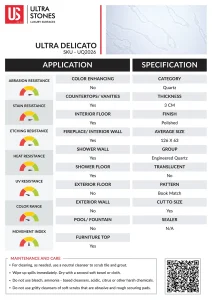 Ultra Delicato- Data Sheet