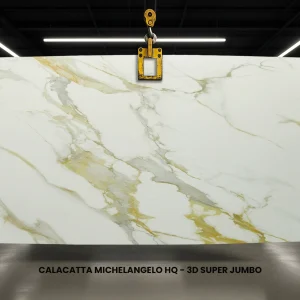 Calacatta Michelangelo 3D Super Jumbo Quartz